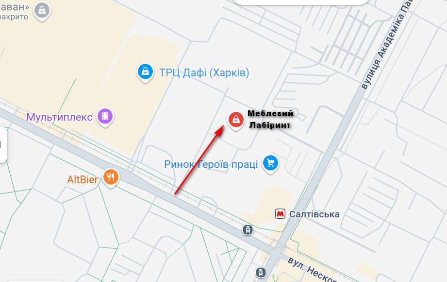 Меблевий лабіринт мапа
